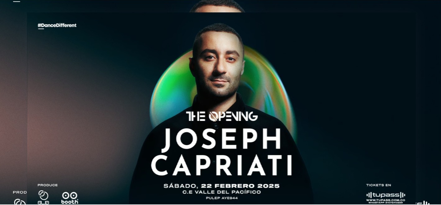 Concierto Electrónico The Opening con Dj Joseph Capriati